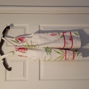 Tommy Bahama White and Pink Floral Midi Dress